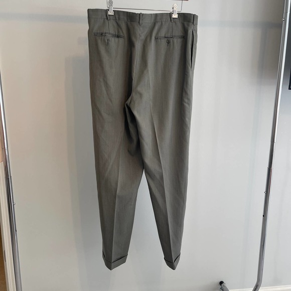 The Men's Shop Vintage Grey Green w/‎ Blue Custom Dress Pants 38x33 - Picture 3 of 8